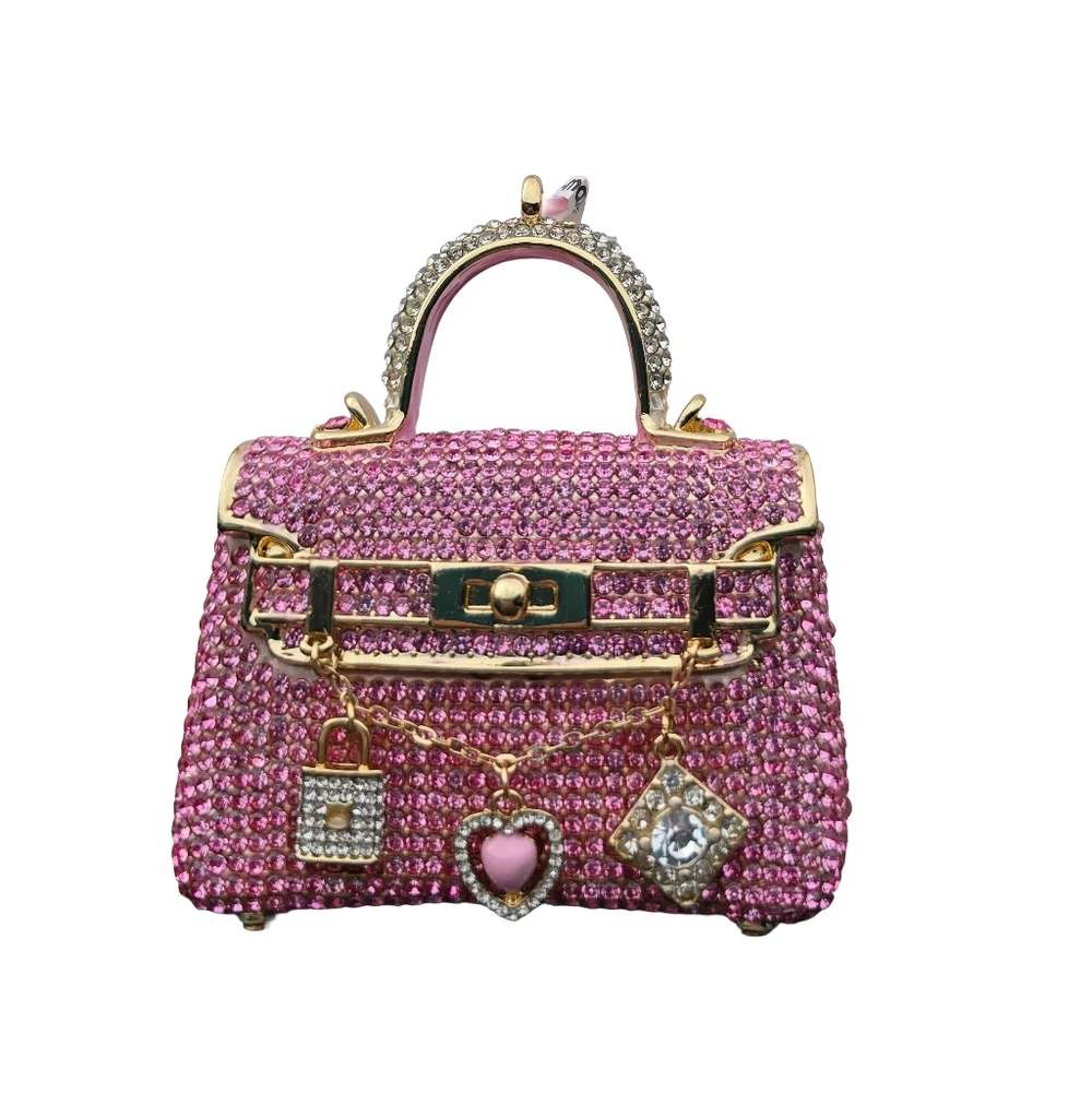 Piper K Pink Rhinestone Handbag Purse Bling Ornament 2025 Collection Nwt - Picture 2 of 2